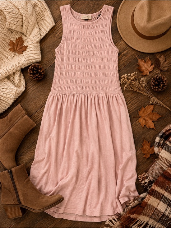 Universal Thread Dresses & Skirts - Universal Thread Pink Smocked Sleeveless Midi Dress NWT Size M